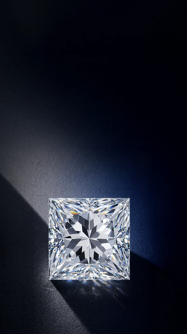 Princess-cut lab-grown diamond