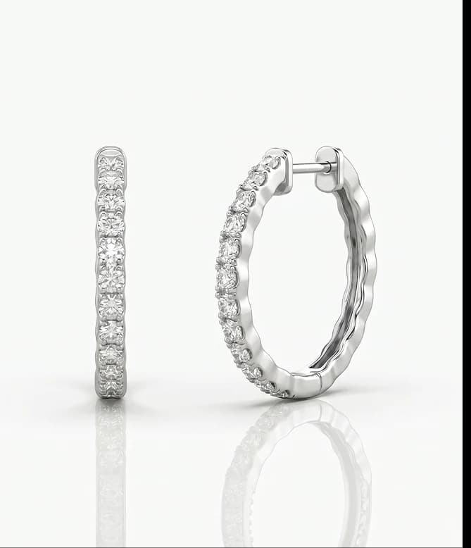 Eternity hoop earrings